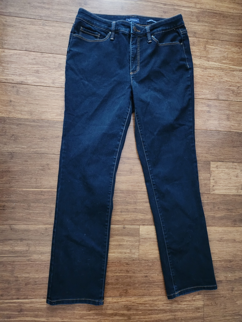 Charter Club Women's Lexington Straight Leg Dark Blue Jeans, 8S 8 Short Petite